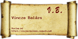 Vincze Balázs névjegykártya